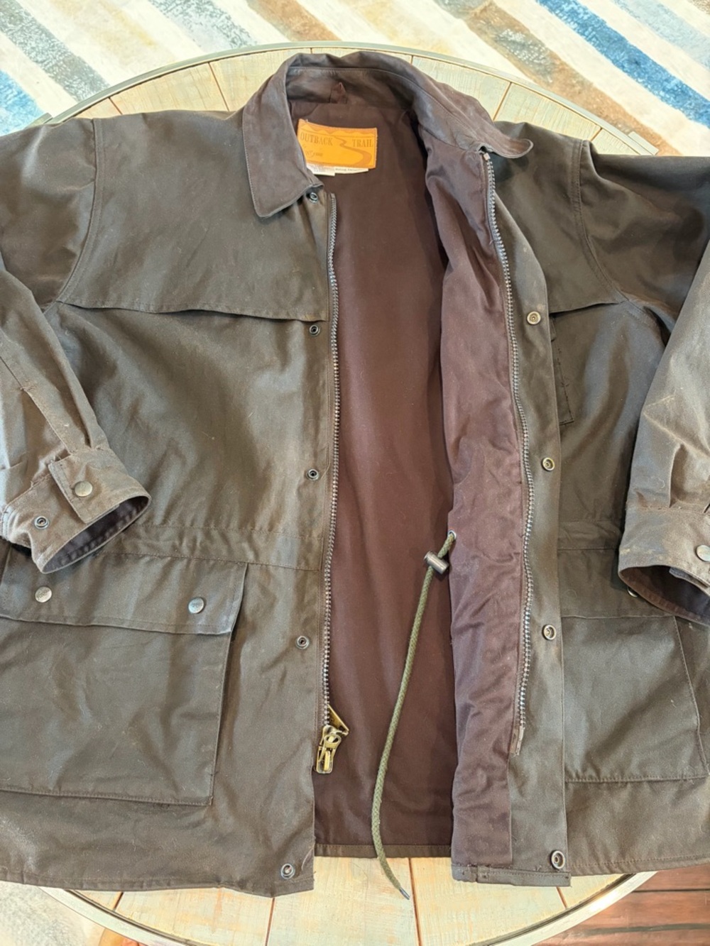 Foxfire Outback Trail “Aussie Pathfinder” Jacket, Waxed Oilskin - Size Large. View 5